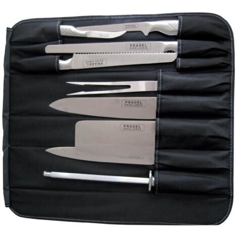 Sac coutellerie 9 pièces acier inox lame 26cm rangement nylon
