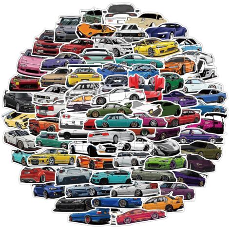 sac D'autocollants De Voiture De Course De Voiture De Sport Pour Enfants (100 Pices), Chambre  Coucher, Table, Ordinateur Portable, Planche  Roule