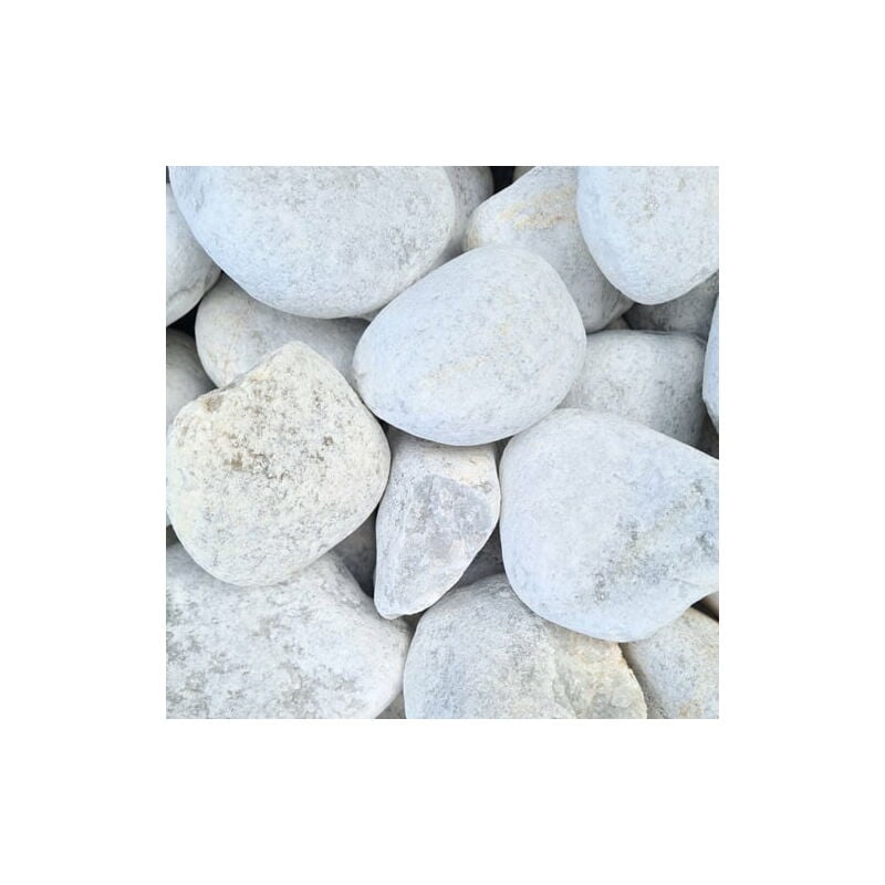 King Matériaux - Sac de +/- 200 kg = 1,25M² Gravier Marbre blanc roulé 60/100