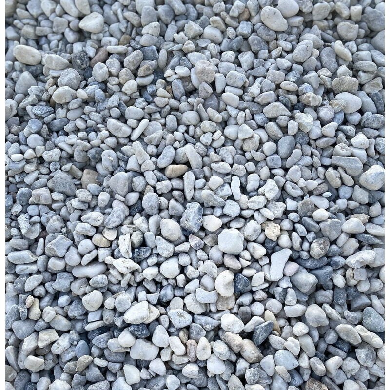 King Matériaux - Sac de +/- 200 kg = 2,5M² Galet blanc bleu de nice 8/16