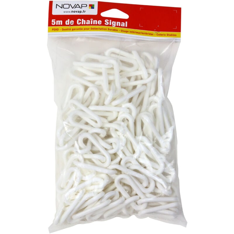 Novap - Chaîne ø 10mm x 5m Blanc en sac - signal - 1201149