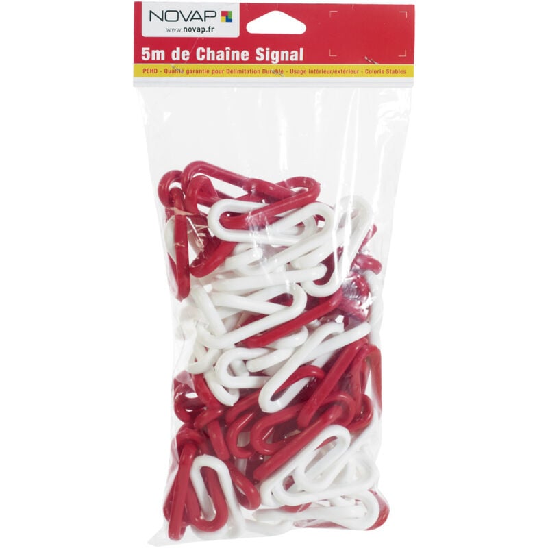 Novap - Chaîne ø 10mm x 5m Rouge/Blanc en sac - signal - 1205048