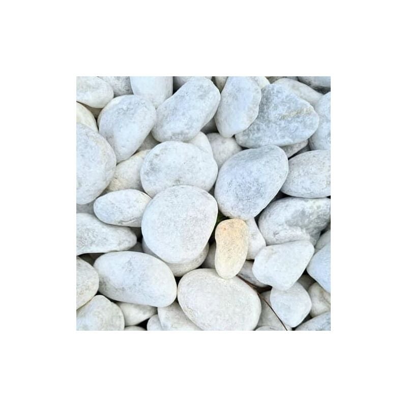 King Matériaux - Sac de +/- 200 kg = 2,5M² Gravier marbre blanc roulé 25/40