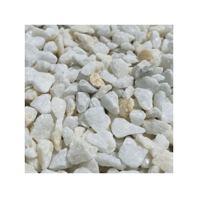 Sac de +/- 800 kg = 10M² Gravier marbre blanc cristal 12/20