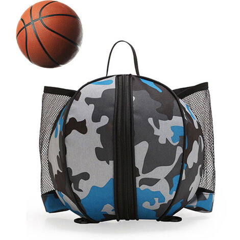 Sac de basket-ball Oxford imperméable, sac de transport de basket-ball avec bandoulière réglable pour l'entranement sportif (bleu camouflage)