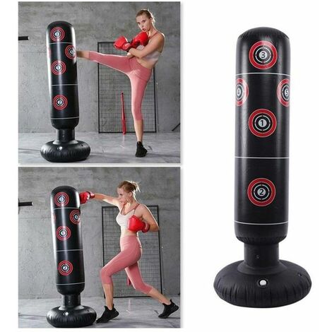 Sac de boxe adulte 160 cm, sac de boxe debout sac de boxe debout sacs de boxe gonflables gobelet adultes fitness，HANBING