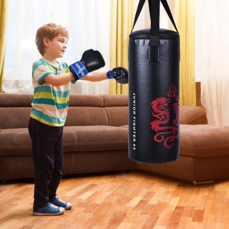 Sac de Boxe Sac de Frappe Kickboxing pour Enfant avec 2 Gants Corde à Sauter Chaîne Suspension CW2497 Maison Chic