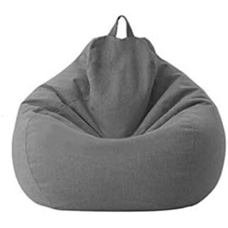Sac de canapé Lazy Housse de Canapé Inclinable Tissu Housses de Fauteuil Housse de Chaises sans Remplissage Siège Pouf Feuilletée Tatami Salon Meubles (Gris Fonce, 70  80cm)
