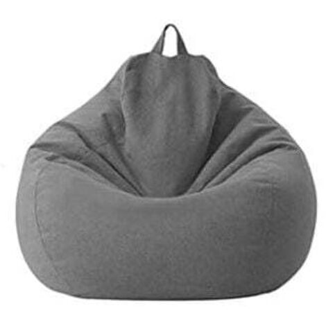 Sac de canapé Lazy Housse de Canapé Inclinable Tissu Housses de Fauteuil Housse de Chaises sans Remplissage Siège Pouf Feuilletée Tatami Salon Meubles (Gris Fonce, 70 x 80cm)