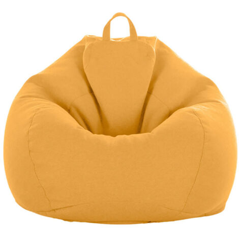 Sac de canapé Lazy Housse de Canapé Inclinable Tissu Housses de Fauteuil Housse de Chaises sans Remplissage Siège Pouf Feuilletée Tatami Salon Meubles (Jaune, 75 x 95cm)
