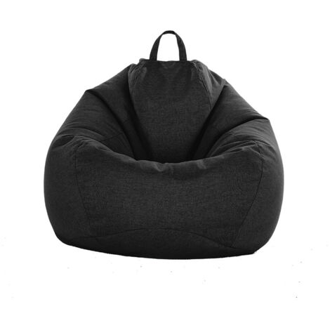 Sac de canapé Lazy Housse de Canapé Inclinable Tissu Housses de Fauteuil Housse de Chaises sans Remplissage Siège Pouf Feuilletée Tatami Salon Meubles (Noir, 60x75cm)