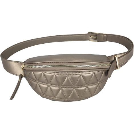 Sac de ceinture en cuir PU imperméable à la mode pour dames (Champagne),