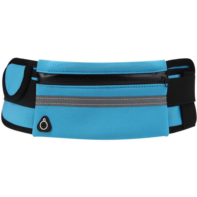 Sac de ceinture sport multifonction pour homme et femme, poche téléphone, rangement course à pied, fitness (bleu ciel, taille unique)