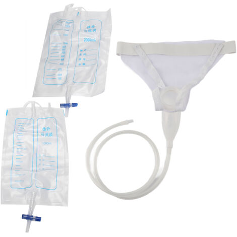 Sac de collecte d'urine masculin réutilisable en silicone pour patients alités et personnes âgées