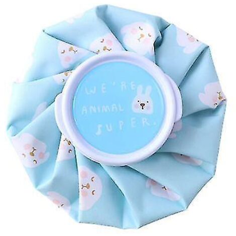 Sac de compresse froide mignon à motif dessin animé pour la physiothérapie, poche de glace rafraîchissante réutilisable pour la maison, soulage la douleur, bleu