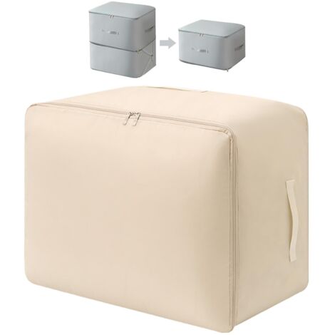 Sac de Compression , Organisateur d'Auto-Compression Ultra Peu Encombrant, Sacs de Rangement pour Couettes, Vêtements, Voyage et Maison (Beige, XL)