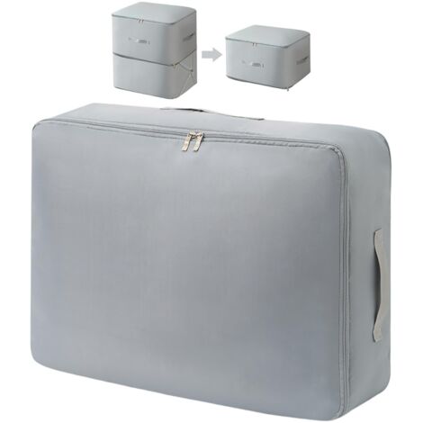 Sac de Compression , Organisateur d'Auto-Compression Ultra Peu Encombrant, Sacs de Rangement pour Couettes, Vêtements, Voyage et Maison (Gris, L)