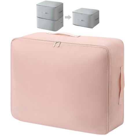 Sac de Compression , Organisateur d'Auto-Compression Ultra Peu Encombrant, Sacs de Rangement pour Couettes, Vêtements, Voyage et Maison (Rose, L)