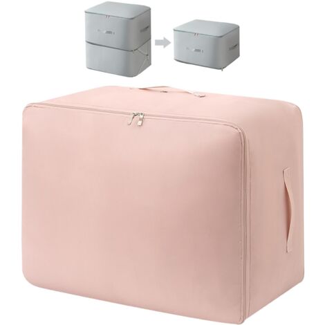 Sac de Compression , Organisateur d'Auto-Compression Ultra Peu Encombrant, Sacs de Rangement pour Couettes, Vêtements, Voyage et Maison (Rose, XL)