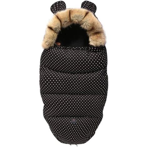 Sac de Couchage Bébé - Bébé Gigoteuses - Chancelière Poussette Universelle en Coton Noir
