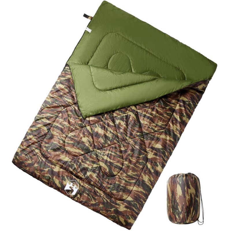 Sac de couchage double et oreillers adultes camping 3-4 saisons vidaXL