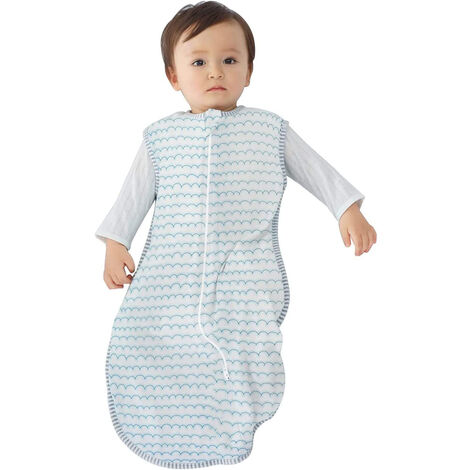 Sac de couchage pour bébé, couverture de smoux de bébé sans manches en  coton (bleu clair