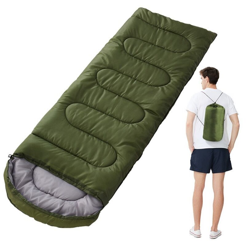 Coocheer - Sac de couchage vert 1,3 kg, taille extra large confortable 18075 cm, adapté aux adultes, sac de couchage imperméable avec poches de