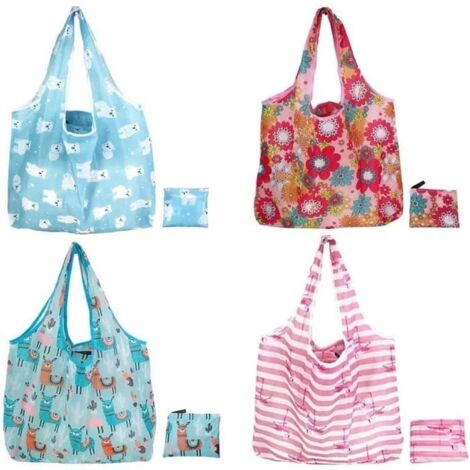 Sac de courses - Non spécifié - 4 pcs - Pliable - Durable - Léger et Lavable