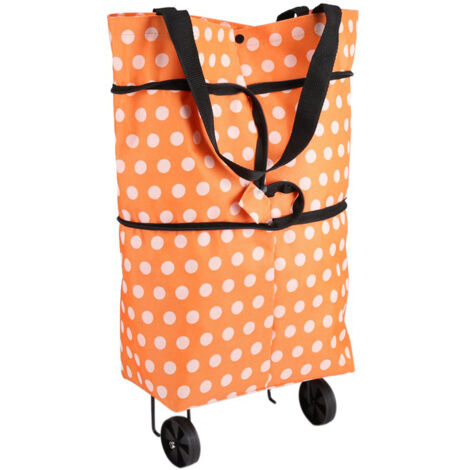 Sac de courses pliable à roulettes en tissu Oxford, double usage