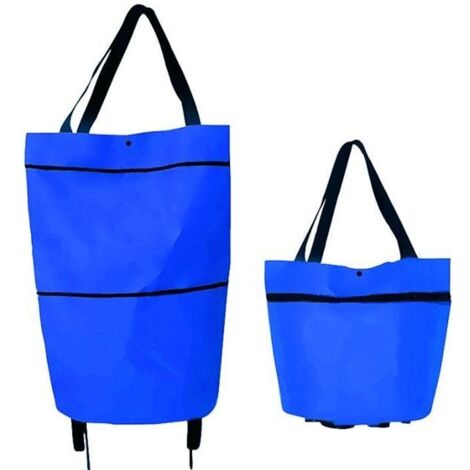 Sac de courses pliable avec roulettes, Caddie sac à roulettes pliable, réutilisable, multifonction, sac fourre-tout de voyage -