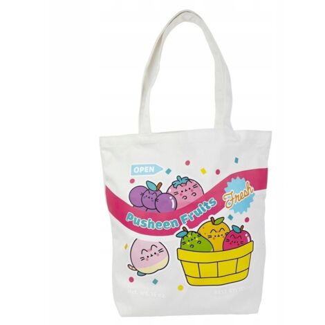 Sac de courses Pusheen Blueprint - Chatons et fruits - parfait pour le shopping et l'école