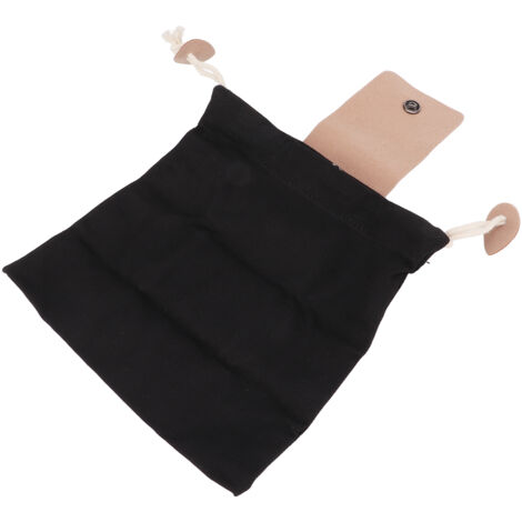 Sac de Cueillette de Randonnée en Toile et Cuir PU, Poche à Fruits pour Camping à Attacher à la Ceinture Noir