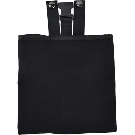 Sac de Cueillette en Toile Épais et Pliable, Poche à Fruits Portable avec Ceinture pour Randonnée et Camping - Noir