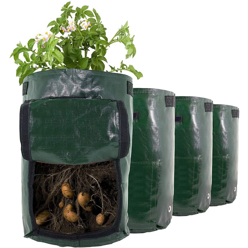 4 Packs de 10 Gallons de Sacs de Culture de Pommes de Terre Sachets de Plantes de Jardin en Polyéthylène Vert pour Divers Légumes