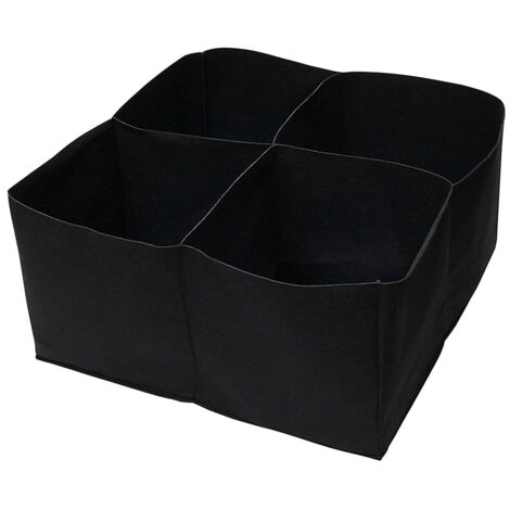 Sac de culture en feutre aéré 60x60x30cm, 4 compartiments pour jardin potager