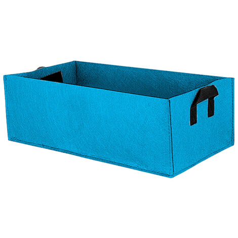 Sac de culture en feutre rectangulaire, Pot de plantation de fleurs de jardin en plein air avec poignée, conteneur de plantation de légumes de jardin,blue planting bag,40X30X20cm