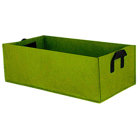 Sac de culture en feutre rectangulaire, Pot de plantation de fleurs de jardin en plein air avec poignée, conteneur de plantation de légumes de jardin,Green planting bag,40X30X20cm