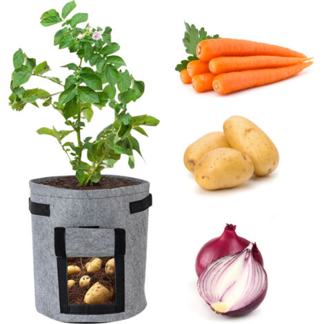 Sac de culture pommes de terre 15 litres avec poignées rabat d'accès 25x30cm