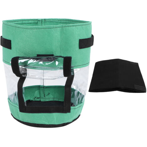 Sac de culture pour pommes de terre 30x35cm avec fenêtre transparente et toile occultante, 26L - Accessoire jardin pratique et durable.