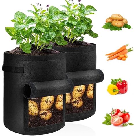 Sac de Culture pour Pommes de Terre et Légumes - 2 Pièces - 10 gallons - Sac de Plantation de Pommes de Terre - Sac de Culture de Pommes de Terre - 40x35cm - Convient pour la Culture de Légumes, Pomme