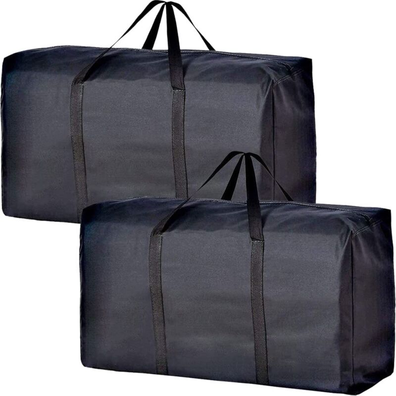 Sac de déménagement extra-large avec fermeture éclair et poignées robustes sac de rangement extra-large peu encombrant (lot de 2).