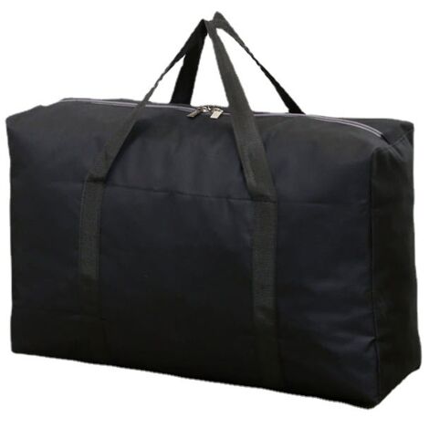 Sac de déménagement sac d'emballage de vêtements résistant à l'humidité sac de sport sac de rangement au sol - tissu Oxford épaissi, noir, 80 x 45 x 25cm, 1pc