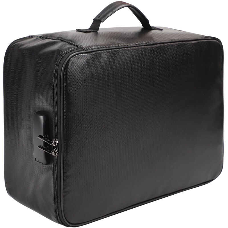 Decdeal - Sac de documents ignifuge, organisateur de sécurité, fermeture à glissière, pochette d'argent résistante au feu et à l'eau, étui pour