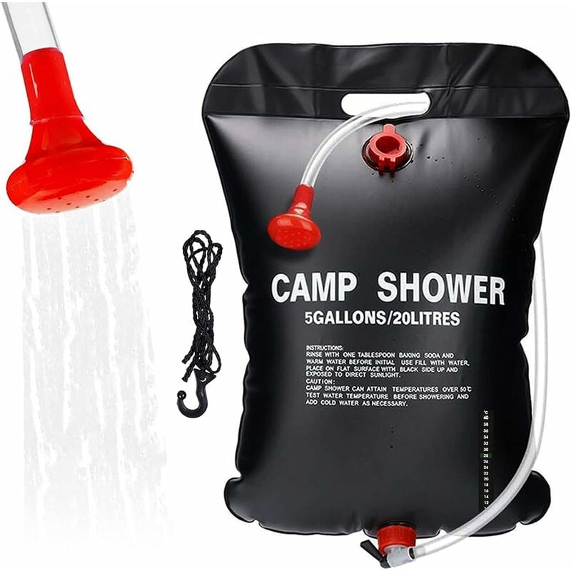 Sac de douche de camping 20L, sac de douche solaire, sac de douche à eau chaude extérieure, sac de douche portable Fei Yu