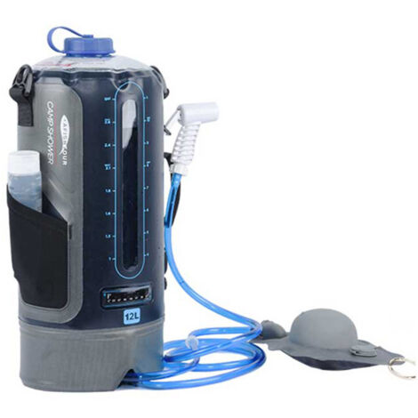 Sac de Douche de Camping Portable à Chauffage Solaire avec Une capacité de 12 L avec indicateur de température Sac Pliable et scellé pour Les Voyages de randonnée et de Plage