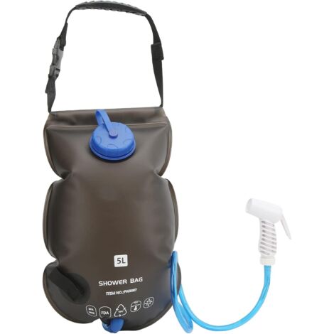Sac de Douche de Camping, Sac de Bain Portable de Stockage d'eau Sac de Douche Portable Pliant Extérieur Potable en TPU de Qualité Alimentaire pour Le Camping en Plein air, la Randonnée (5L)