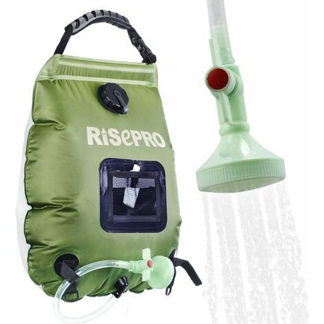 Sac de douche solaire, 20 litres, camping, température 45 °C, randonnée, escalade