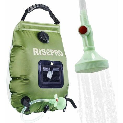 Sac de douche solaire, 20 litres, camping, température 45 °C, randonnée, escalade