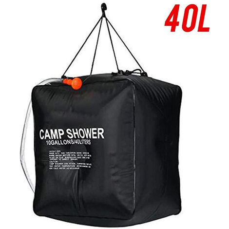 Sac de douche solaire 40 litres camping, température 45 °C randonnée, escalade