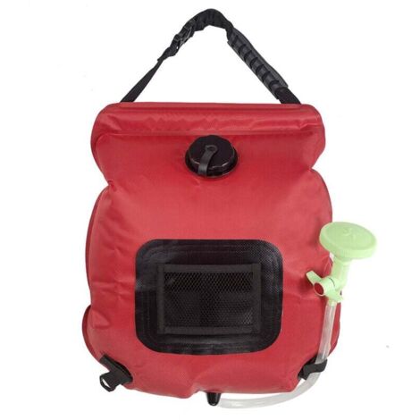 Sac de douche solaire thermique de camping de 20 L avec tuyau amovible pour randonnée en plein air